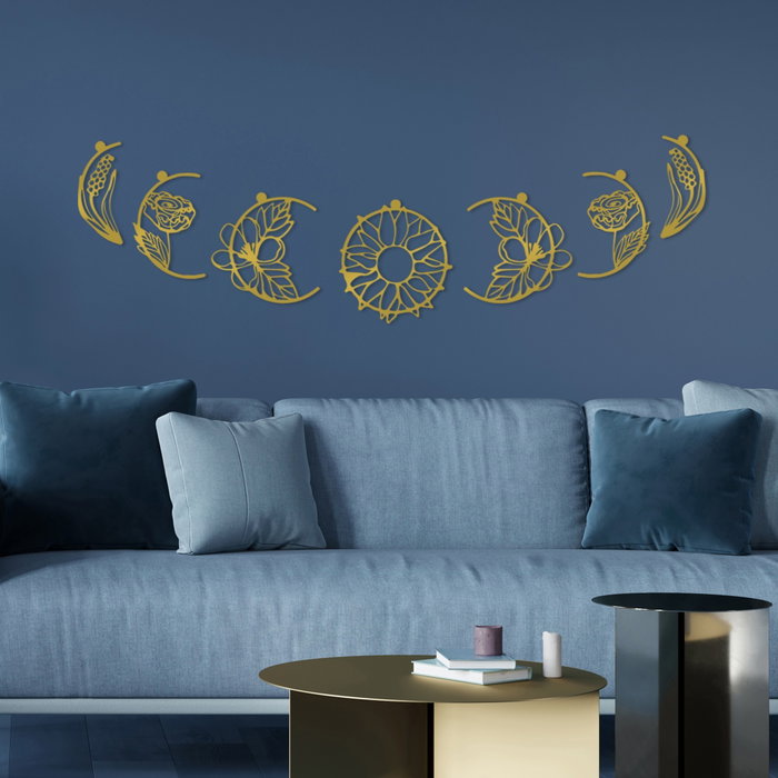 Wallity Simbolo-3 Accesorio Decorativo de Pared de Metal Dorado